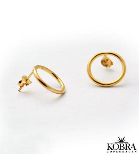 "Apollo" runde cirkelformet reringe i 18 karat forgyldt