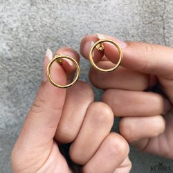 "Apollo" runde cirkelformet reringe i 18 karat forgyldt