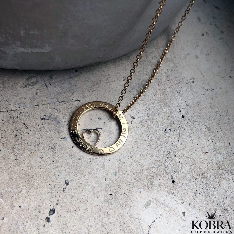 Love Wheel med hjerte i guld, inklusiv din gravering