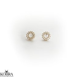 "Ilsa" rund guld reringe med hvide sten