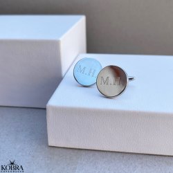 Runde manchetknapper i stl med din gravering