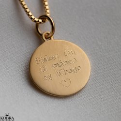"Harmony" 18 karat forgyldt amulet halskde inklusiv gravering