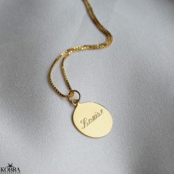 "Harmony" 18 karat forgyldt amulet halskde inklusiv gravering