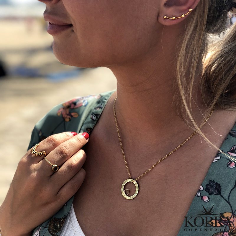 Love Wheel med hjerte i guld, inklusiv din gravering