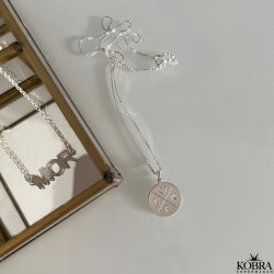ID tag i sterling sølv med "kryds" og din personlige gravering
