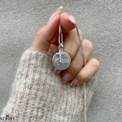 Slv amulet med lille kors vedhng - inklusiv gravering!