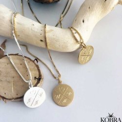 ID tag i sterling sølv med "kryds" og din personlige gravering
