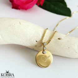 "Sunday" guld halskęde med sten inklusiv gravering