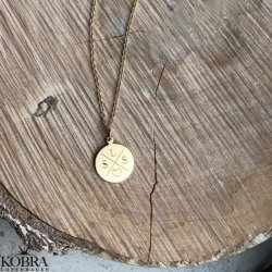 ID tag in 18 carat gold plated with "cross" and your personal engraving