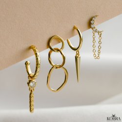 "Vania" 14 karat forgyldte enkle reringe