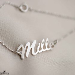 "Saga" hndlavet slv armbnd med dit navn