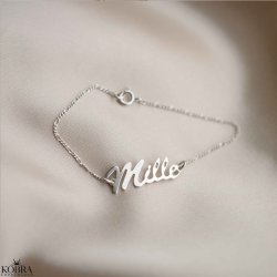 "Saga" hndlavet slv armbnd med dit navn