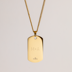 "Salem" dogtag i 18k gullbelagt st�l med gravering