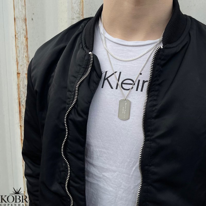 "Salem" silver dogtag necklace with engraving