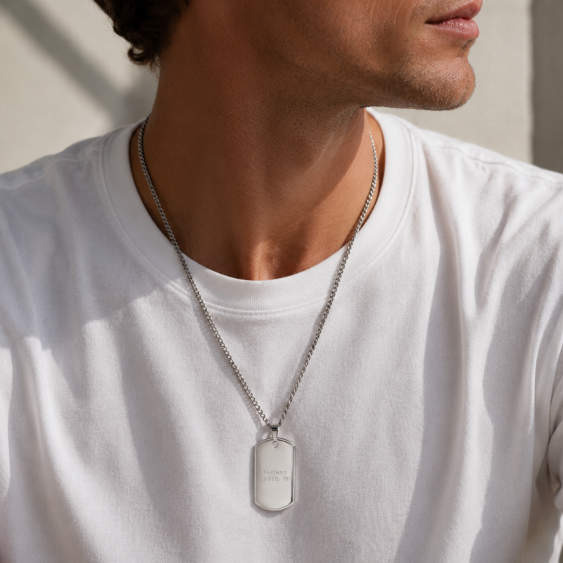 "Salem" dog tag in stainless steel with engraving