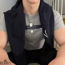 "Ricky" Dogtag i slv, 2 delt inklusiv gravering