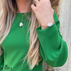 "Sarasota" guld armbnd med stor ferskvandsperle