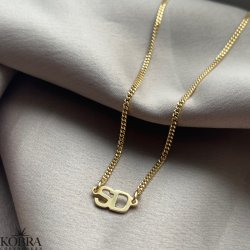 "Nevada" panzer necklace with your initials in 18 carat gold plated