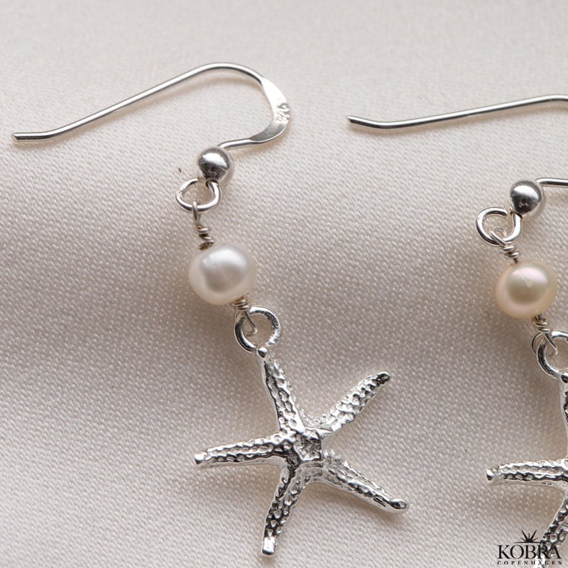 "Sea Of Love" sknne slvreringe med sstjerne og gte perler