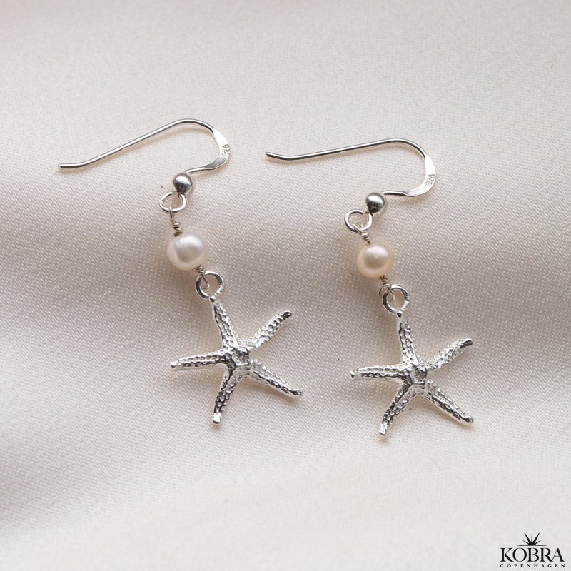 "Sea Of Love" sknne slvreringe med sstjerne og gte perler