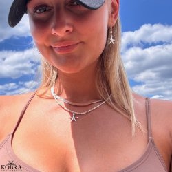 "Sea Of Love" sknne slvreringe med sstjerne og gte perler