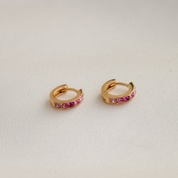 "Sevilla" sm guld creoler med lyserde sten