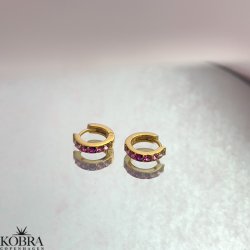 "Sevilla" sm guld creoler med lyserde sten