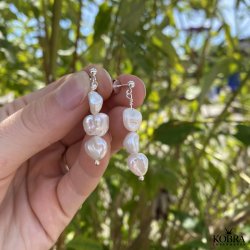 "Shake" perle reringe med organiske ferskvandsperler i slv