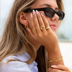 "Sia" 18k gold plated chunky heart ring