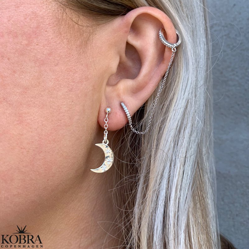 "Sienna" silver earrings with different colored stones for 2 holes in the ears