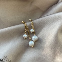 "Sierra" guld reringe med gte ferskvandsperler