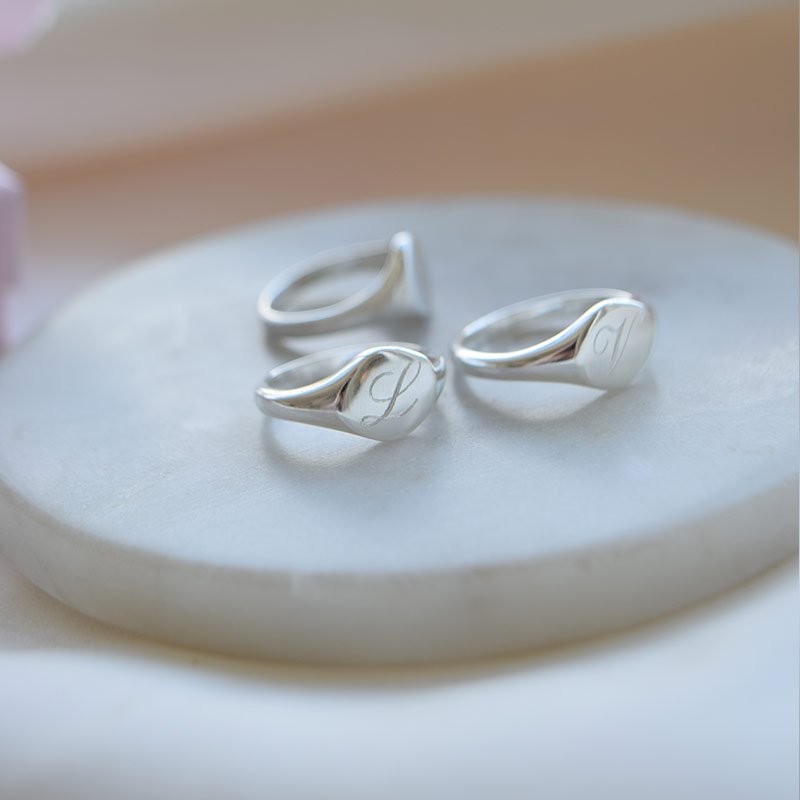 "Barcelona" s�lv signet ring til m�nd inklusiv gravering