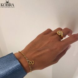 "Soho" 18 carat gold plated bracelet with handmade letter