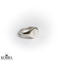 "Barcelona" signet / cocktail ring i sterling slv med personlig gravering