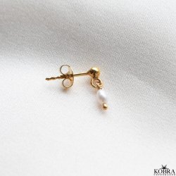 "Wilma" perle rering guld 1 stk. med hvid perle