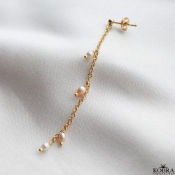 "Wilma" gold earring with pearls 1 pc.
