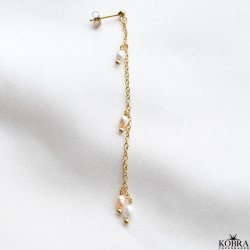 "Wilma" gold earring with pearls 1 pc.