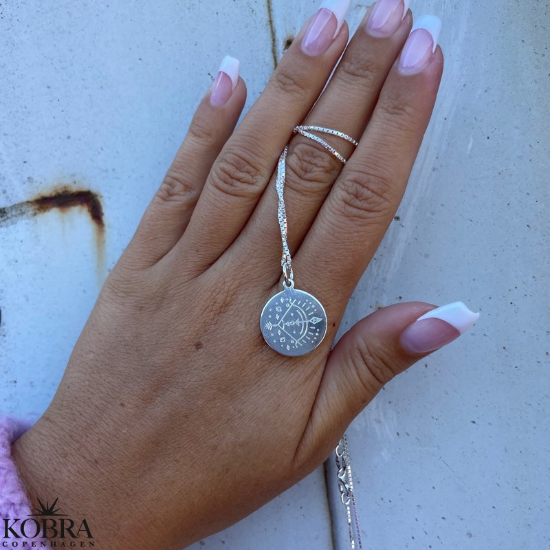 "Blazing Star" stjernetegns halskde i sterling slv