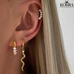 "Catalina" 18 carat gold plated snake earrings