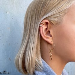 "Echo" earcuff med sten i 18 karat forgyldt
