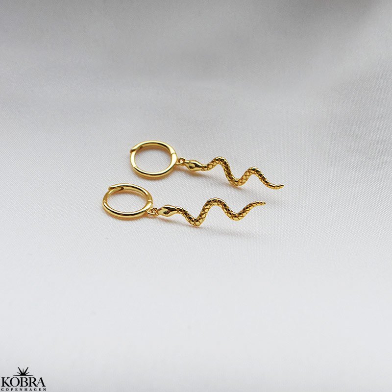 "Catalina" 18 carat gold plated snake earrings
