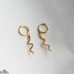 "Catalina" 18 carat gold plated snake earrings
