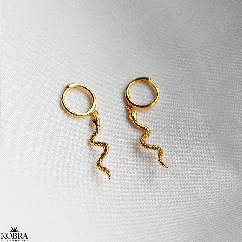 "Catalina" 18 carat gold plated snake earrings