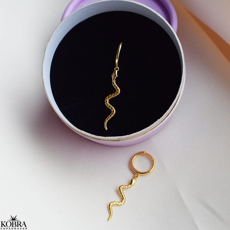 "Catalina" 18 carat gold plated snake earrings