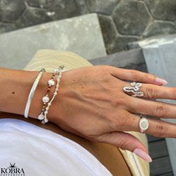 "Happy" Colorful bracelet with pearls