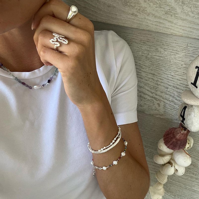 "Nagini Organic" sterling slv slange ring