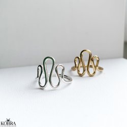 "Flow" snake ring in silver
