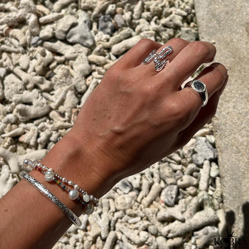 "Nagini Organic" sterling slv slange ring