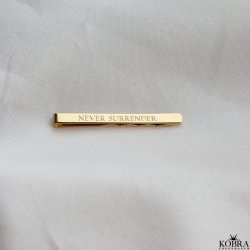18 carat gold plated tie pin with personal engraving