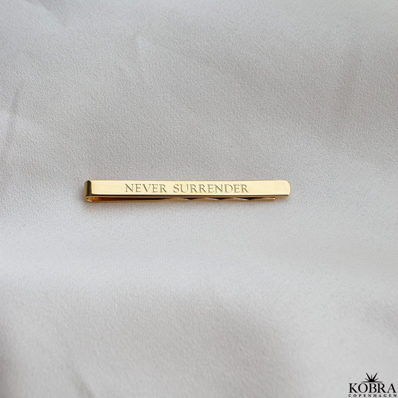 18 carat gold plated tie pin with personal engraving